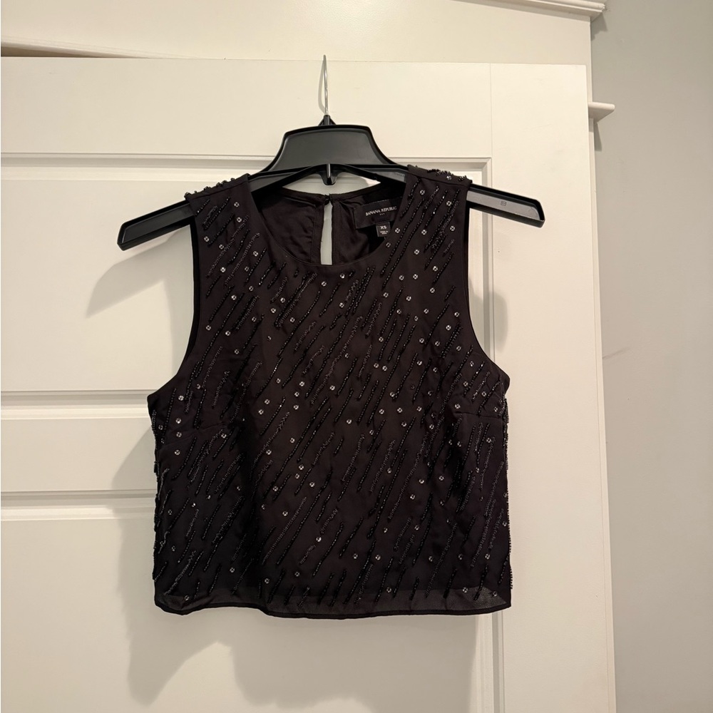 Banana Republic Beaded Cropped Shell